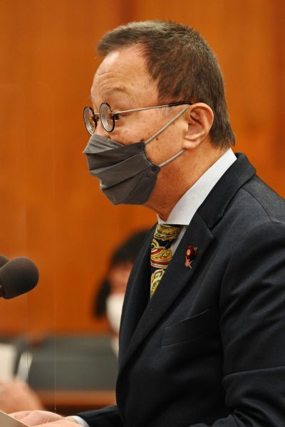 質問する笠井亮議員＝８日、衆院原子力特別委